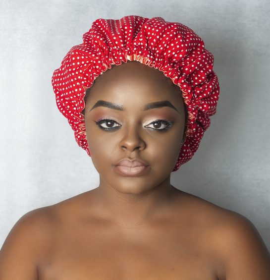 Afro Bonnet - Red/White